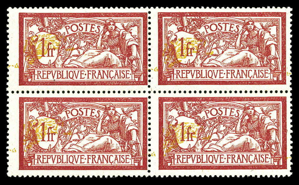 N°121b, 1F Merson, centre très déplacé sur valeur en bloc de ...