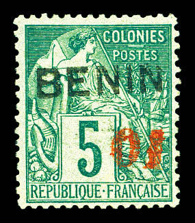 N°14, 01 sur 5c vert. TTB (certificat) Qualité: * Cote: 420 euros