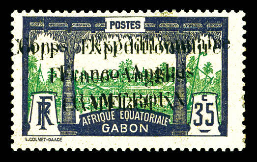 N°46b, 35c violet et vert: Double surcharge (position 20). SUP. R. ...