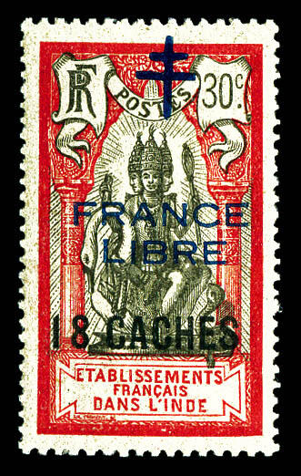 N°159, 18 ca sur 30c rose et noir. SUP (signé Brun/certificat) ...