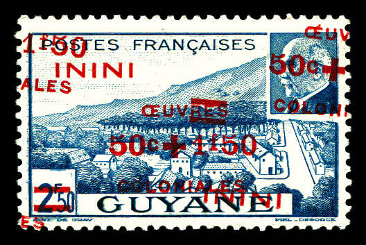 N°57, 50c + 1f 50 s 2f 50 bleu: Triple surcharge, TB Qualité: **