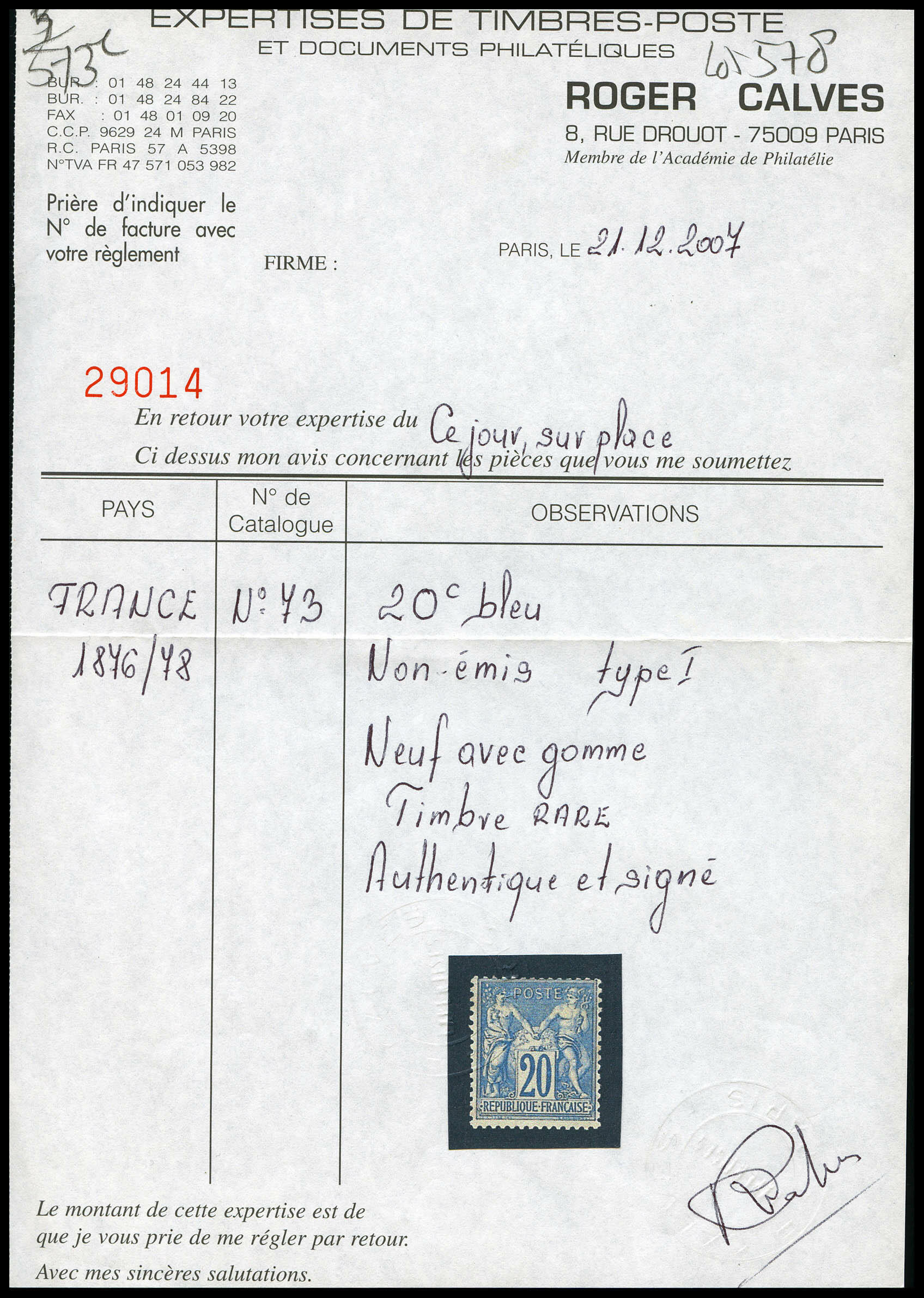 Image 5 for lot number 897 for La Postale Philatélie 51st Auction