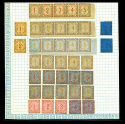 1860, Projets privés, Essai Pichot, valeurs diverses du 1c au 5c, 5 ...