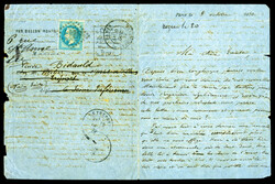 20c Lauré obl GC + càd du 9 oct 70 pour LE TREPORT: LM avec texte ...