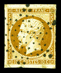 N°9, 10c bistre-jaune, obl étoile légère, belles marges. TTB ...