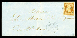N°9, 10c bistre-jaune, quatre belles marges avec voisin obl pc + ...