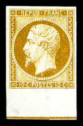 N°9b, 10c bistre-jaune bord de feuille avec filet d'encadrement, ...