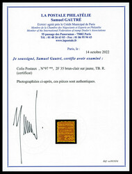 N°97, 2F 35 brun-clair sur jaune, TB. R. (certificat) Qualité: ** ...