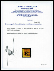 N°186A, Non émis: E sur 2f30 sur 1f45 bdf. SUP. R.R. (certificat) ...