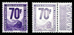 N°17/18, 70f violet et 70f mauve, les 2 ex TTB (certificat) Qualité ...