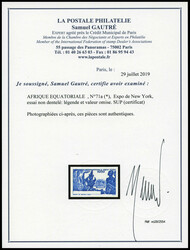 N°71b, Non dentelé sans légende ni valeur. SUP (certificat) ...