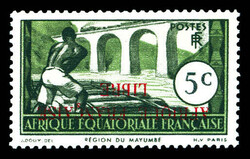 N°95a, 5c noir et vert, surcharge renversée. TB (signé Brun) ...