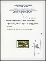 N°101a, 4c viaduc de Mindouli, double surcharge dont une renversée. ...