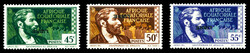N°106c, 107c, 108c, les 3 valeurs surcharge 'LIBRE' renversée. TTB ...