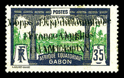 N°46b, 35c violet et vert: Double surcharge (position 20). SUP. R. ...