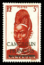 N°211A, 5c brun-rouge: Essai de surcharge sans date. TTB ...