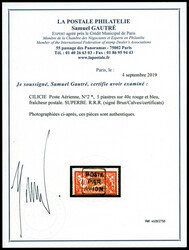N°2, 5 piastres sur 40c rouge et bleu, fraîcheur postale. SUPERBE. ...