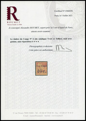 N°6, 10c sur 40c rouge-orange, R.R.R, SUPERBE (signé ...