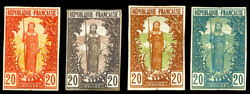 N°33, Type Femme Bakalois 20c :4 épreuves non dentelée grand ...