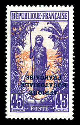 N°83a, 45c violet et rouge, surcharge renversée. TTB (certificat) ...