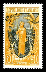 N°98a, 50c jaune-foncé et noir: sans surcharge. TTB (signé Brun) ...