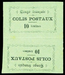 N°1A, 10c noir sur bleu en paire verticale Tête bêche (type III + ...