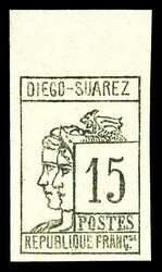 N°8, 15c gris-noir, bord de feuille, fraîcheur postale, SUP ...