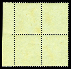 N°19a, 1c vert-bronze en bloc de quatre bord de feuille, fraîcheur ...