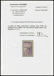 N°156b, 8 ca violet, surcharge f noire. SUPERBE. R. (signé ...