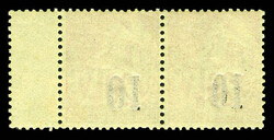 N°4C et 4B, 10 sur 20c brique sur vert: Types III et IV se tenant en ...