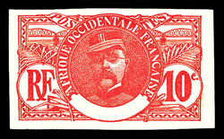 N°34c, 10c rose, non dentelé sans légende 'Sénégal'. SUP. R. ...