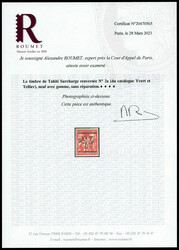 N°2a, 25c sur 40c rouge-orange, surcharge renversée. SUP. R.R. ...