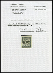 N°21, 20c noir. SUP (certificats) Qualité: * Cote: 790 euros