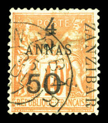 N°36a, 5 et 50c sur 4 a, type II. TB (certificat) Qualité: ...