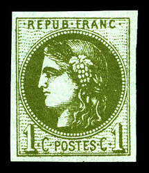 N°39Aa, 1c gris-olive très foncé Report 1, fraîcheur postale. SUP ...