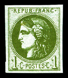 N°39Aa, 1c olive très foncé Report 1. TTB Qualité: * Cote: 350 ...