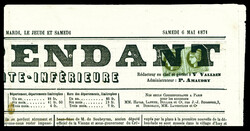 N°39C, 1c olive Report 3, paire avec oblitération typographique sur ...
