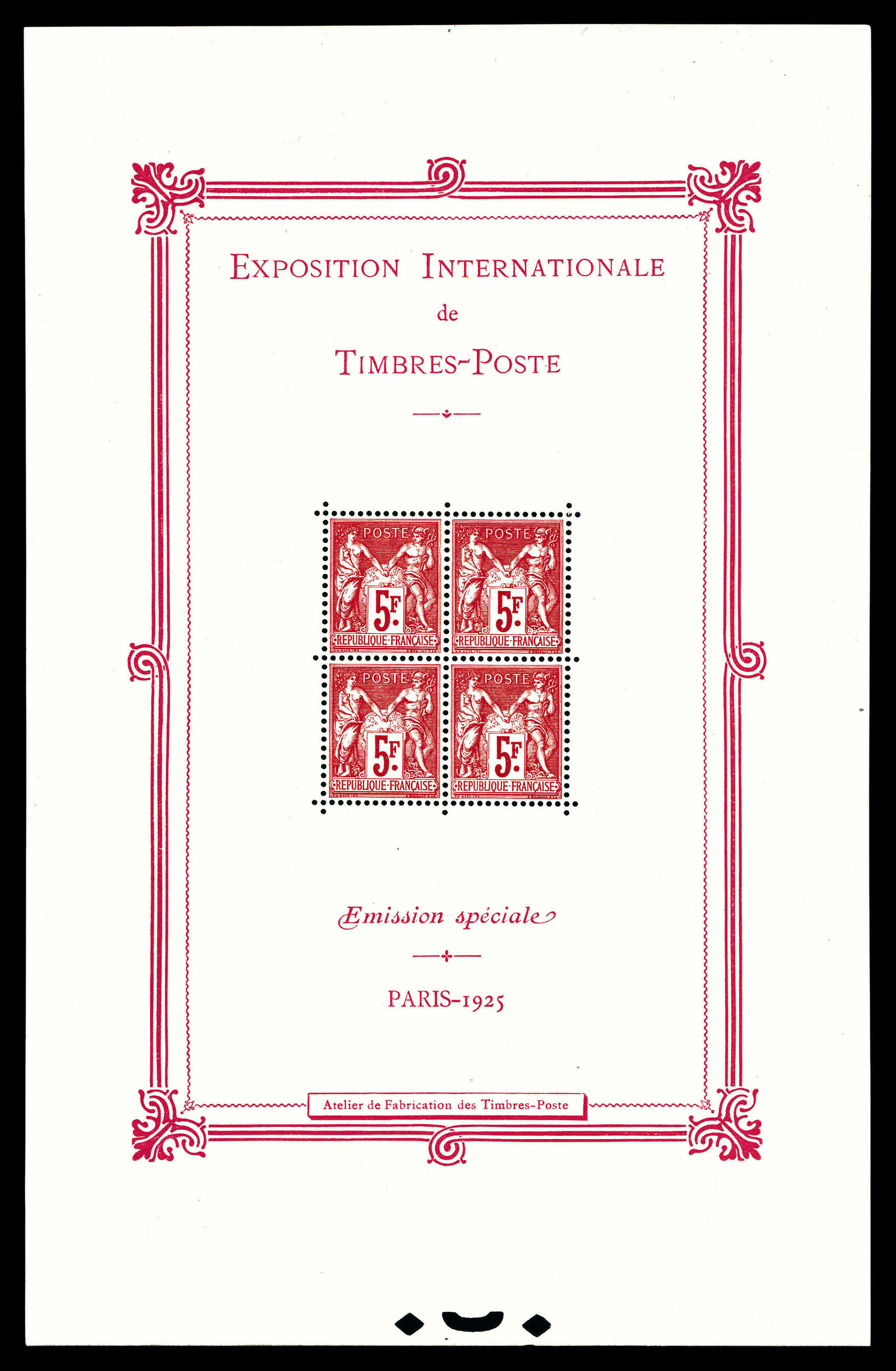 N°1, Exposition philatélique de Paris 1925, les timbres **, TTB ...
