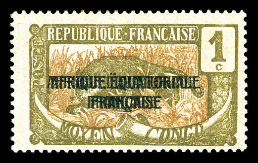 N°72a, 1c gris-olive et brun-jaune: double surcharge. TTB (signé ...