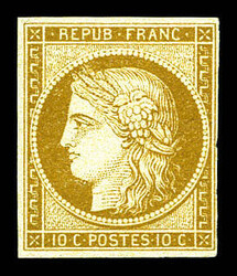 N°1, 10c bistre-jaune, fraîcheur postale. SUPERBE. R. ...