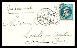 LE NON DENOMME N°1', 20c Lauré obl étoile 8 + càd Paris R ...