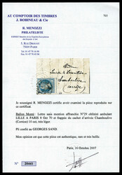 LE GEORGES SAND, pli confié: 20c Lauré obl càd Ambulant LILLE A ...