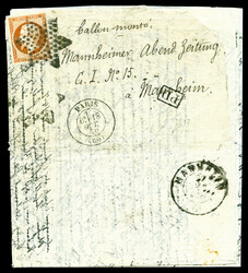 LE LAFAYETTE: 40c NON DENTELE (N°16) obl étoile + Càd de Paris le ...