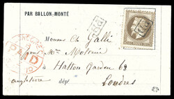 LE VAUBAN', Formule par Ballon Monté écrite de Paris le 24 oct 70 ...
