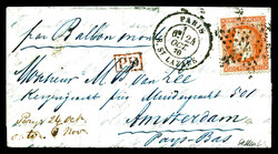 LE VAUBAN', 40c Lauré, Càd Paris/R.St LAZARE le 24 oct 1870 sur ...