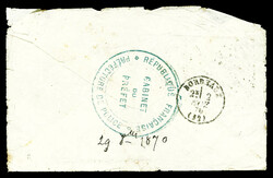 LE COLONEL CHARRAS', 20c Lauré obl étoile + càd du 29 oct 1870 ...