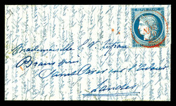 LA GIRONDE, 20c Siège obl paris 'SC' rouge du 7 novembre 70 sur ...