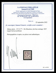 N°115, 30c Mouchon, très bon centrage. SUP (signé ...