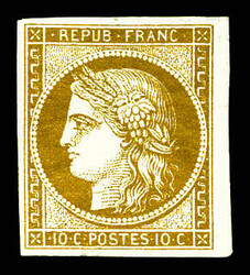 N°1a, 10c bistre-brun, très frais. SUP (signé/certificat) Qualité ...