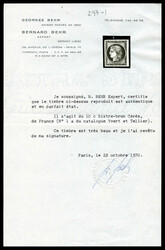 N°1a, 10c bistre-brun, très frais. SUP (signé/certificat) Qualité ...